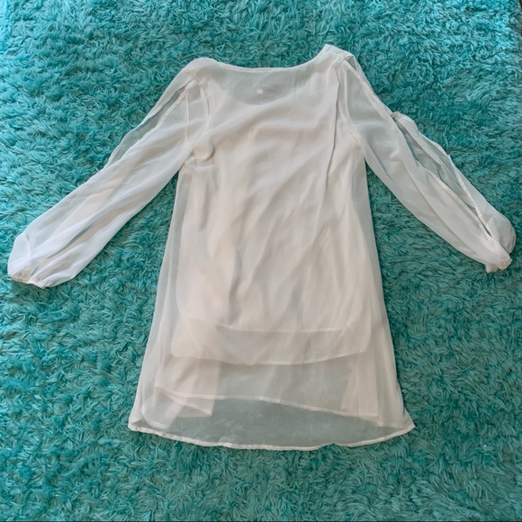 NWOT ROMWE White Chiffon Minidress - Picture 7 of 16
